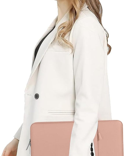 MOSISO Laptop Case 15 inch, 15 inch Laptop Sleeve Compatible with MacBook Air 15 M4 A3241 M3 A3114 M2 A2941 2025 2024 2023,Dell XPS 15,Polyester Vertical Computer Sleeve Bag with Pocket, Salmon Pink