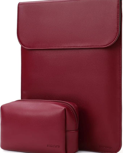 MOSISO Laptop Case 13 inch, 13 inch Laptop Sleeve Compatible with MacBook Air M4 M3 M2 M1 2025-2018 / Pro M2 M1 2025-2016, Faux Suede Leather Case with Small Bag, Wine Red