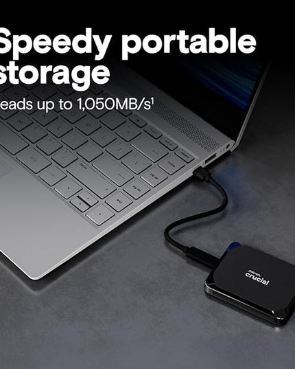 Crucial X9 4TB Portable SSD, Up to 1050MB/s, USB 3.2 USB-C, External Solid State Drive, Compatible with Windows, Mac, & Android, Reliable Storage for Games, Files, & Backups, Black - CT4000X9SSD902