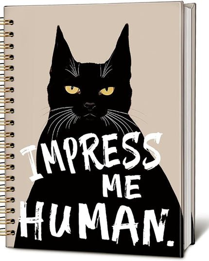 Funny Cat Notebook Journal, Black Cat Spiral Notebook, Black Cat Gifts, Cat Notepad, Cat Gifts for Cat Lovers, College Ruled Spiral Notebook 80 Sheets -160 Pages 5.5x8.3 Inch