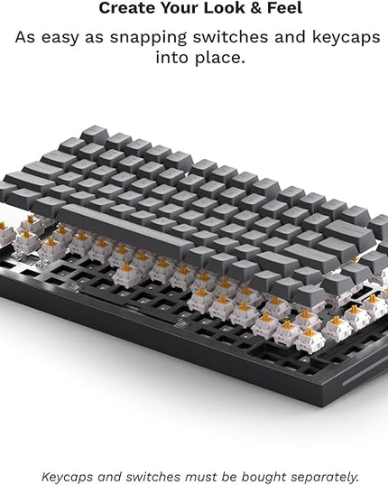 Glorious Gaming GMMK PRO 75% Barebones Black (Frame Only) - Modular Mechanical Gaming Keyboard, TKL Size (75%), 3.3lb Frame, RGB, Fully Customisable, 5-Pin Switch Support
