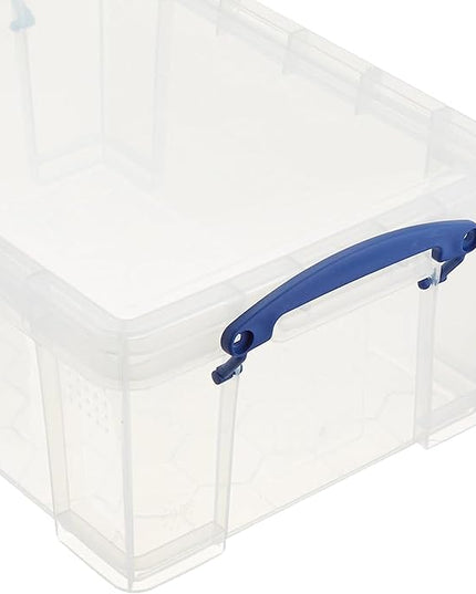 Really Useful Box 9 Liter Plastic Storage Bins with Lids and Clip Lock Handles for Home or Office Organization and Storage (2 Pack)