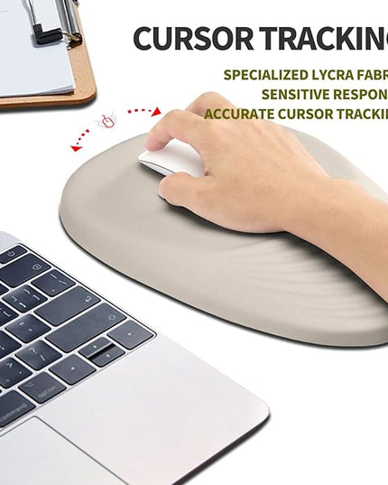 Hokafenle Ergonomic Mouse Pad Wrist Support, Terraced Slope Carpal Tunnel Wrist Pad for Mouse with Unibody Memory Foam, Wrist Rest Pain Relief Mousepad (Apricot, 11.8x7.9 in)