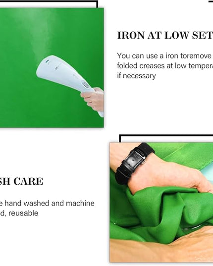 6 x 8 FT Green Screen Backdrop - Polyester Fabric for Video Streaming, Portrait Photoshoot, Wall Mounted, Parties and Small Events