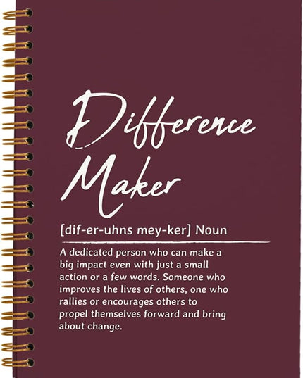 OXW Burgundy Notebooks for Work, Difference Maker Gift Meeting Notebook Journal for Writing, Employee Appreciation Gifts, Thank You Gifts for Women Men Leader Mentor Boss Manager, 5.5"x8.3"