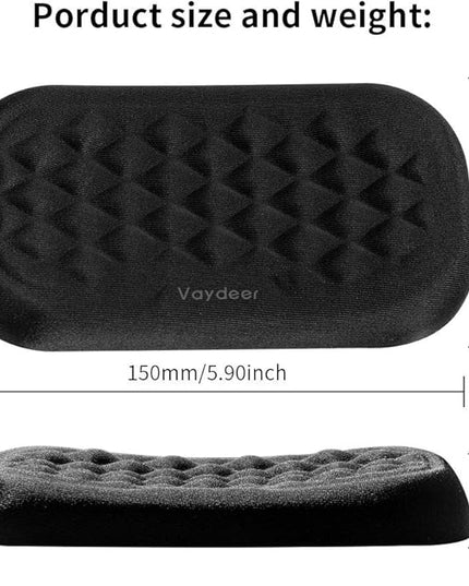 Vaydeer Mouse Wrist Rest Pad, Memory Foam Hand Rest Support Padded for Office, Computer, Laptop, Typing and Wrist Pain Relief and Repair (5.91 inch, Black)