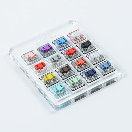 PG1350 Choc V1 Low Profile Keyboard Switches,5-Pin 20-70gf,Choc V1 Switch clicky&Linear and Tactile for Chocolate Mechanical Gaming Keyboard,Built-in LED Slot (Tester & Choc Switch)