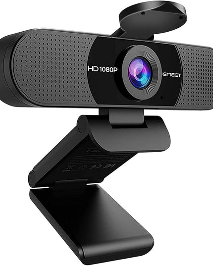 EMEET 1080P Webcam with Microphone, C960 Web Camera, 2 Mics Streaming Webcam, 90°FOV Computer Camera, Plug and Play USB Web Cam for Online Calling/Conferencing, Zoom/Teams/Facetime/YouTube, Laptop/PC