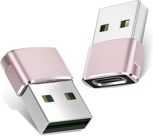 Basesailor USB to USB C Adapter 2 Pack,Type C Female to A Male Cable Converter for Apple Watch Ultra iWatch Series 7 8,iPhone 15 14 13 12 Pro Max Mini,AirPods,iPad 9 Air 4 5,Samsung Galaxy S20 S21 S22