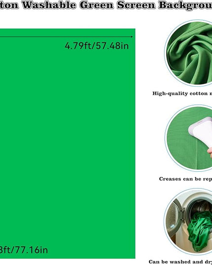Green Screen Backdrop Kit with Stand - 6.5x5 Ft Portable Green Screen & Adjustable Backdrop Stand for Streaming, Photography, Gaming, Zoom (Includes 4 Clips & Carrying Case)