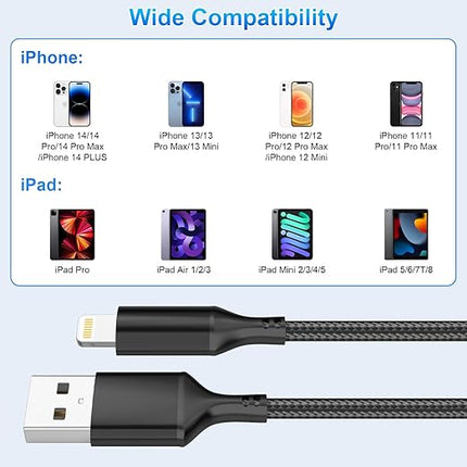 iPhone Charging Cable 5m,MFi Certified long16ft Original Lightning to USB Cable High Fast/Data Sync Charging Cable Lead for iPhone 14 13 12 11 XS XR X 8 7 6 SE Pad