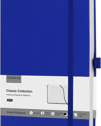 Lined Journal Notebooks for Work, Travel, College, A5 Size 100 GSM Thick Paper, Classic Ruled Journaling Notebook, Hardcover Notepad for Writing 160 Pages, 5.5 x 8.3 inch, Royal Blue