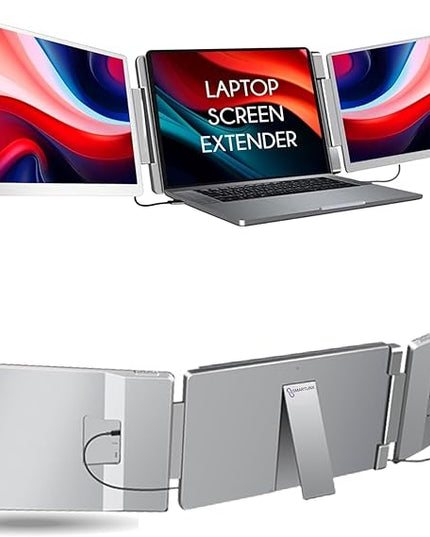 Smartlinx 16" Laptop Screen Extender Triple Display - 2560x1600P QHD Portable Monitor, USB C Detachable Plug & Play Extender for 12" -17" Laptops - Compatible with Windows/Android/PS4/MacBook