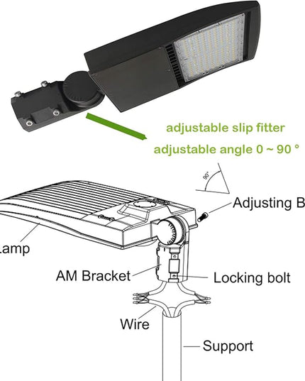 100W LED Parking Lot Area Lights, Dimmable LED Shoebox Lights, 20KV Surge Protector Built-in 13500LM 600W Equiv. Outdoor Commercial Area Road Lamps, DLC UL Approved 5000K Daylight 100-277VAC