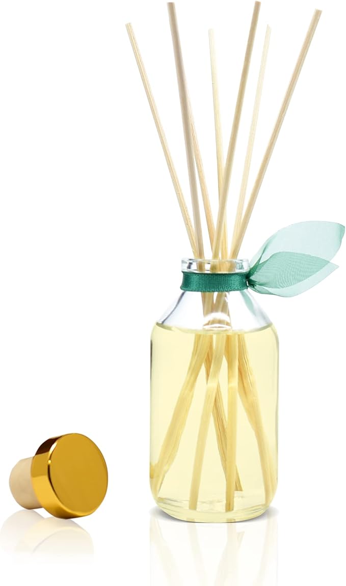 LOVSPA Reed Diffuser Set, Birchwood Pine Scented Oil Diffuser with Sticks, Home Fragrance Accessories for Bathroom Shelf Decor, Aroma Diffusers for Home or Office Desk, USA Made