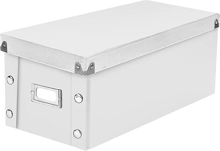 Snap-N-Store CD Storage Box - Pack of 1/2 - Durable Disc Holder with Lid to Store for Discs (1 Pack - DVD, White)