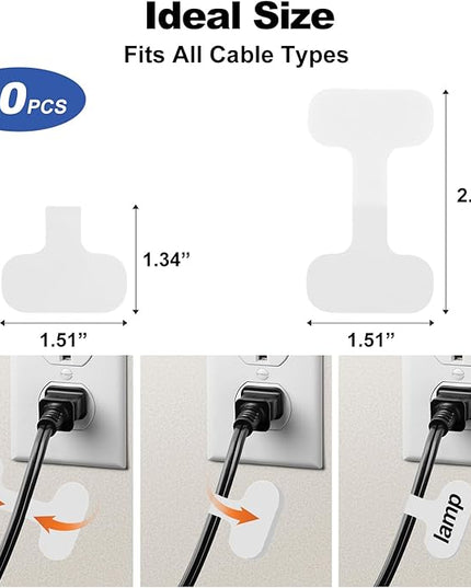 40 Pack Cable Labels Tags, White Write On Wire Cord Tags and Charger Labels Waterproof for Cable Management and Identification Electronics (Oval)