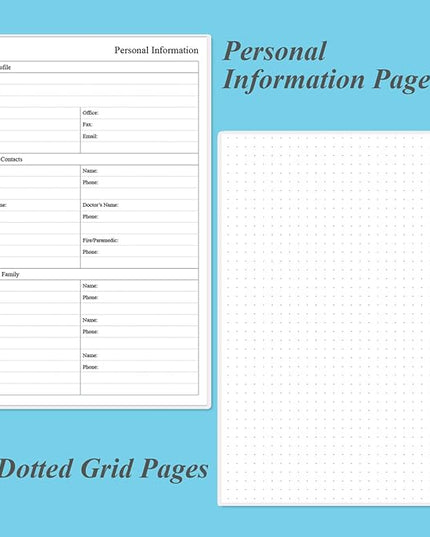 Daily Planner Undated - A5 To Do List Notebook Hourly Schedules, Spiral Appointment Planner for Women and Men, PVC Hardcover, Inner Pocket, Elastic Closure, 5.8" x 8.3", Blue Watercolor