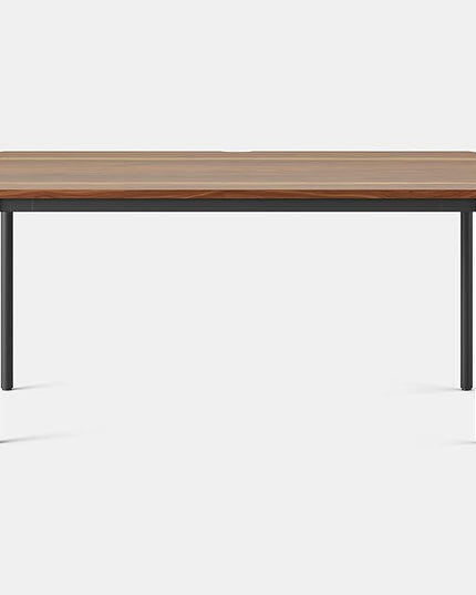Branch Daily Desk - Functional at Home Office Desk with Effortless Assembly, Timeless Design, Rounded Corners, and Built-in Cable Notch - 58” W x 27” H x 24” D - Walnut - Charcoal