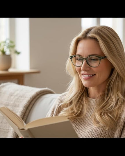 IGnaef Blue Light Blocking Glasses for Women, Oval Frame Bluelight Glasses for Gaming/Computer/Screen BL6216