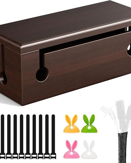 HomeBliss Large Cable Management Box - Stylish Wire Organizer, Wire Concealer and Wire Management Box - Wire Management Box Tall Design for Easy Access（NO Power Strips or Chargers）