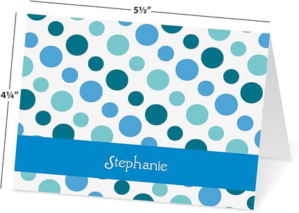 Current Zippy Dots Personalized Note Cards - 24 Cards with White Envelopes, 4¼ x 5½ Inch Size, Blank Stationery, Add Names or Text, For Thank You Notes, Invitations, & Announcements