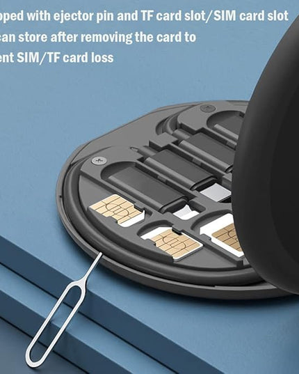 USB C Adapter Cable Kit, Multi Charging Cable Case Convertor USB C to iOS Device/Type C/Micro/USB A Adapter, Data Transfer Contains Card Slot for Traveling, Use as Phone Holder (Black)