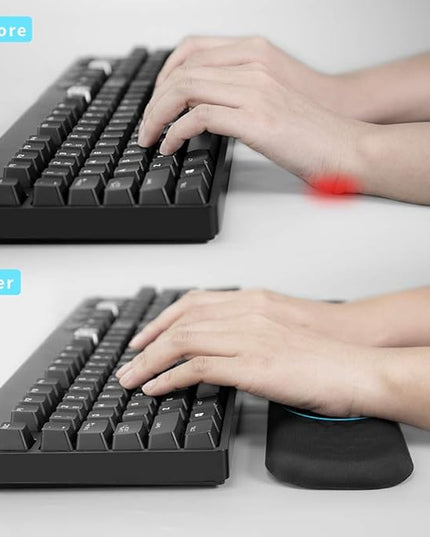 Vaydeer 60%-75% Keyboard Wrist Rest, Memory Foam Hand Rest Support Pad Padded for Office, Computer, Laptop, Mac Typing and Wrist Pain Relief and Repair(14.17inch,Black)