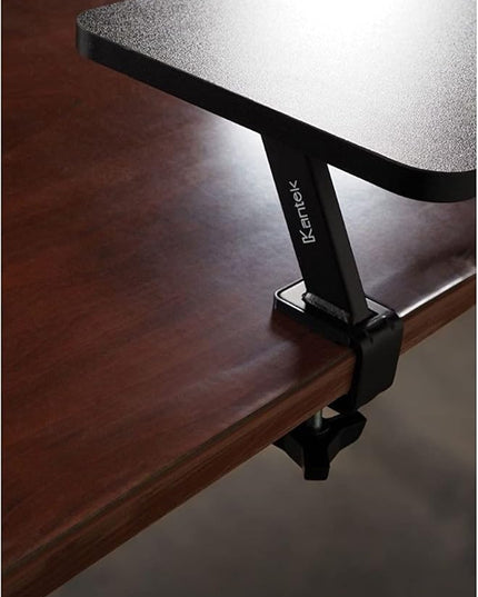 Kantek Ergonomic Mounted Computer Monitor Riser Stand, Floating Desk Shelf, Clamp On Base, 25.6" X 10.2" X 5.1", Black