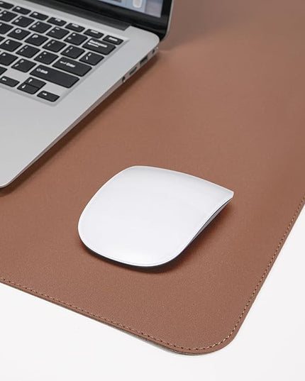 AFIING Dual-Sided Desk Pad, Natural Cork & PU Leather, Desk Mat Protector Non-Slip, Waterproof, Easy Clean,Large Mouse mats for Office and Home Work(Brown, 31.5"x17")