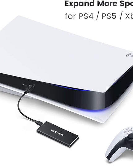 Vansuny 1TB Portable External SSD, USB 3.1 Gen2 500MB/s High-Speed Data Transfer, Metal USB C Mini Portable External Solid State Drive for PC, Laptop, Phones and More