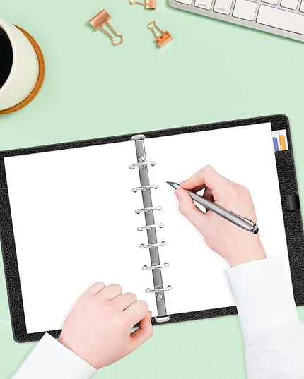 A5 Blank Refill Paper - 100 Sheets/200 Pages Loose Leaf Paper for Filofax Planner, Organizer, Binders, 7-Hole Punched, 100gsm Blank Paper, 5.8" x 8.3 "
