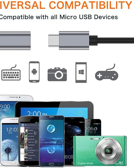 JXMOX USB C to Micro USB Adapter, (4-Pack) Type C Female to Micro USB Male Convert Connector Support Charge Data Sync Compatible with Samsung Galaxy S7 S7 Edge, Nexus 5 6 and Micro USB Devices (Grey)