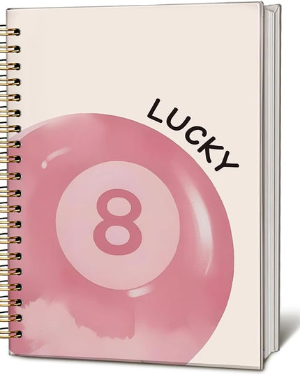 Pink 8 Ball Coquette Spiral Notebook,Preppy Aesthetic Journal Notebook, Pink Girly Notebook, Preppy Gifts for Women, Office Supplies, Hardcover Spiral Notebook 80 Sheets -160 Pages 5.5x8.3 Inch