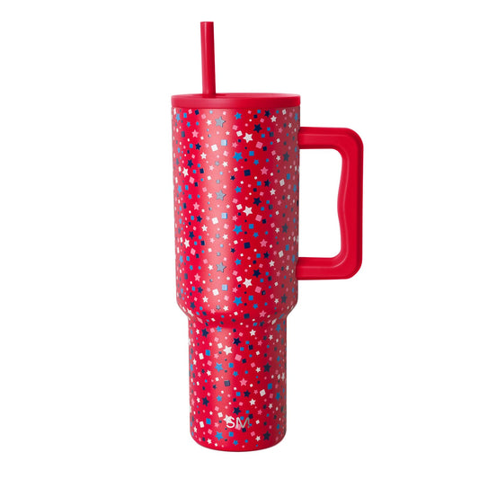 Simple Modern Tumbler with Handle and Straw | 40oz | Stars