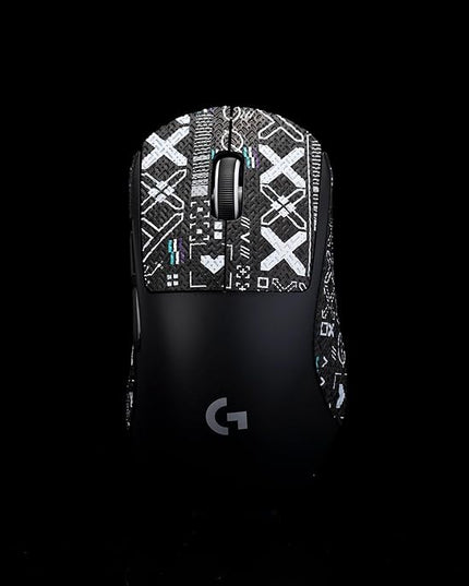 Grip Tape for logitech G Pro X Superlight 2 DEX (GPW4) - Anti-Slip,Enhanced Control, Sweat Resistance,Improves FPS Gaming Grip & Mouse Protection [Pre-Cut] Printsteam Black White 0.5mm