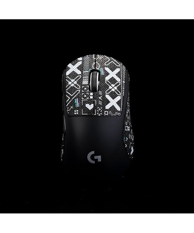 Grip Tape for logitech G Pro X Superlight 2 DEX (GPW4) - Anti-Slip,Enhanced Control, Sweat Resistance,Improves FPS Gaming Grip & Mouse Protection [Pre-Cut] Printsteam Black White 0.5mm