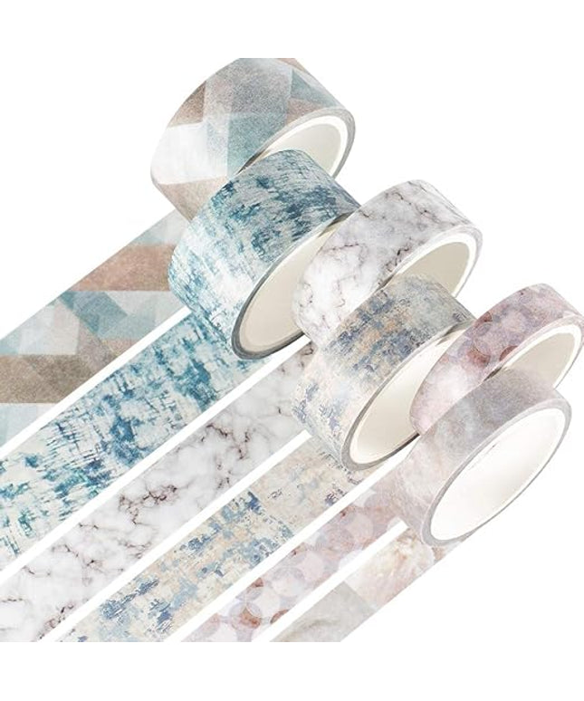 YUBBAEX 6 Rolls Plaid Washi Tape Set Basic Grid Masking Decorative Tapes for Arts, DIY Crafts, Journals, Planners, Scrapbooking, Wrapping (Texture)