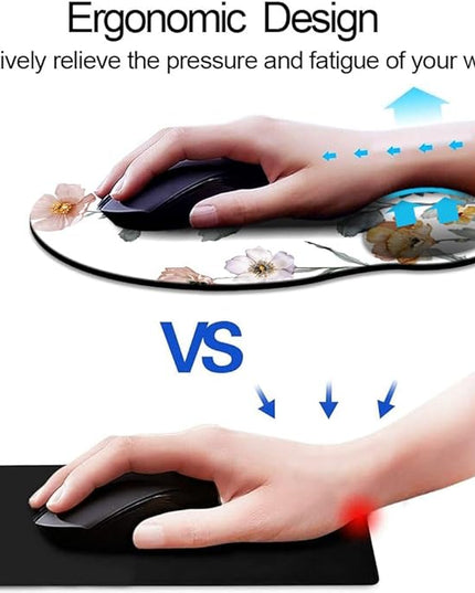 Ergonomic Mouse Pad with Wrist Support,Mouse Pad with Wrist Rest,Relieve Wrist Pain Mousepad Non-Slip Rubber Base,Mouse Pads for Desk,Computers,Laptop,Office,Home,Accessories Watercolor Floral