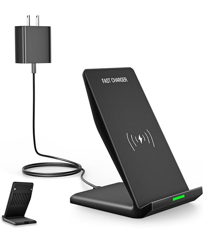 Fast Wireless Charger for Samsung, Wireless Charging Stand Desk Phone Charger Stand with PD 20W USB C Plug Adapter for Samsung Galaxy S24 Ultra S24+ S23 S22 S21 S20, Pixel 8 7 Pro, iPhone 17 16 15 14