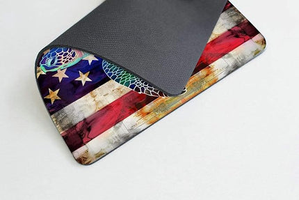 Square Mouse Pad Colorful Sea Turtle and National Flag-3,Gaming Mouse Pads for Desk,Soft Computer Waterproof Non-Slip Mouse Mat