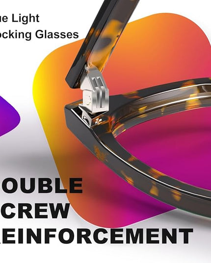 VISOONE Blue Light Blocking Glasses Square with Anti Computer Glare for Gaming Women and Men MONTANA