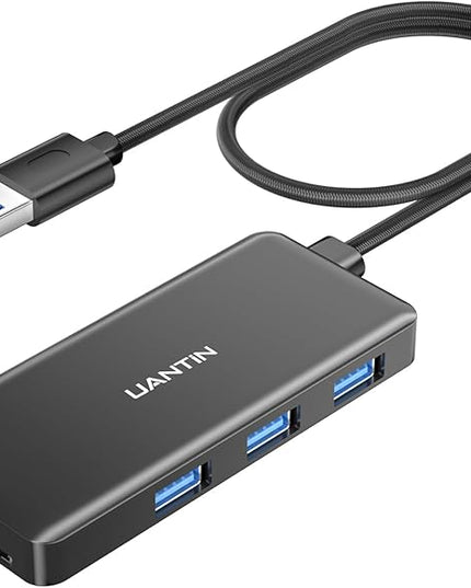 USB Hub for Laptop | 5-Port USBA Splitter with 3*USB-A 3.0 and SD/TF Card Reader 2FT Braided Nylon Cable, Multi-Port USB Extender for PC, MacBook, Mac mini, Surface, Desktop