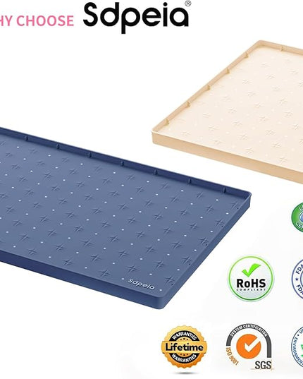 Sdpeia Under Sink Mat 19"×19" Waterproof Silicone Cabinet Liner & Sink Protector for Kitchen & Bathroom, Multi-Purpose Organizers Tray for Pets, Laundry, Cat Litter Mat