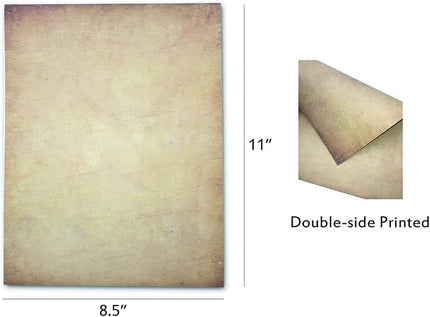 60 Pack Antique Stationery Paper - Old Fashion Aged Classic Vintage Assorted Design – Double-side Parchment Paper - Perfect for Certificate, Crafting, Invitations & other Art Projects - 8.5x11 Inches