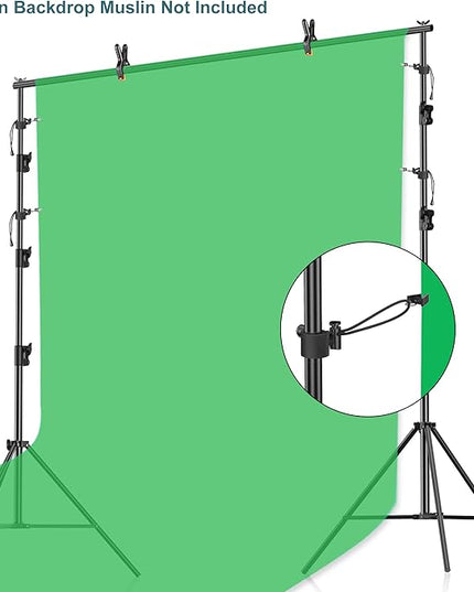 FUDESY Photo Video Studio 10 x 10Ft Heavy Duty Adjustable Backdrop Stand,Background Support System for Photography with Carry Bag, 6 Pcs Clip Clamps