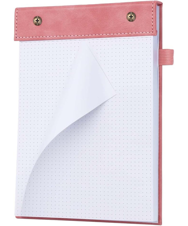 Mogoostry A5 Dot Planning Pads 5.9" x 8" Planner To Do List Memo Note Pads Screw Binding Writing Paperboard Notepad, 100 Sheets per Pack, Pink