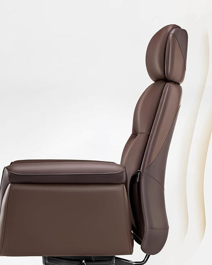 EUREKA ERGONOMIC Royal Ergonomic Office Chair Executive Desk Chair, Microfiber Leather High Back Executive Chair Comfy Ergonomic 360° Swivel with Lumbar for Home Workshop- Brown