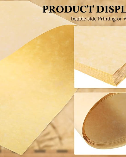 Epakh 150 Pcs Old Age Parchment Paper 8.5 x 11 Inch Standard Letter Vintage Colored Old Parchment Semblance Double Side Printing Paper (Light Beige)