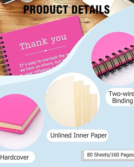 Thank You Rose Red Hardcover 160 Pages Spiral Notebooks, Funny Thank You Gifts for Women Men Coworkers Leader Mentor, Appreciation Gifts for Employees, Thanksgiving Gifts for Colleagues Leaders